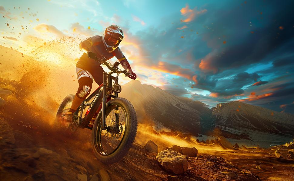 CLEYTRO electric bike, 26-inch mountain bike, 750W motor, 48V 18Ah battery, full suspension, 45-90km range.