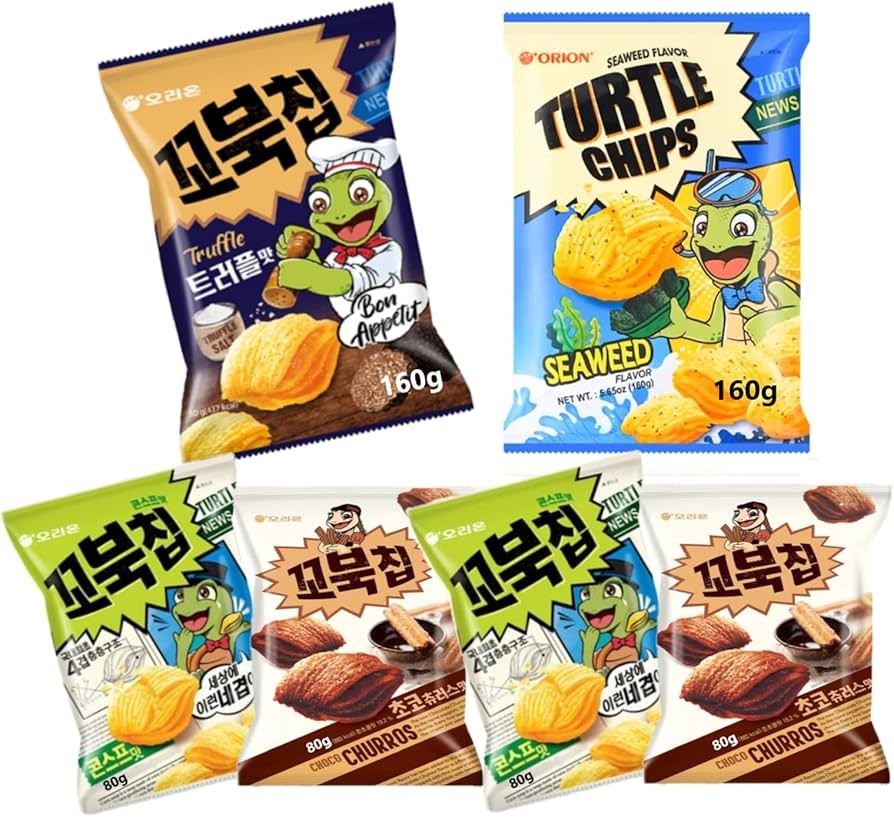 Orion Turtle Chips 3 types / Choco Chrruos Flavor, Matcha Chocolate Flavor, Truffle Flavor / Korean Snack, Kfood, Authentic Korean Food
