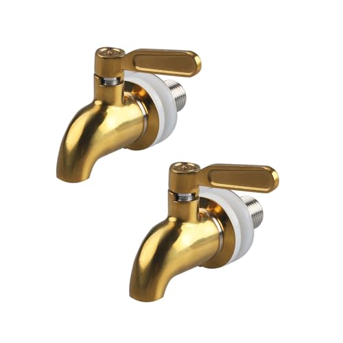 Golden stainless steel beverage barrel replacement faucet food grade material two-piece set