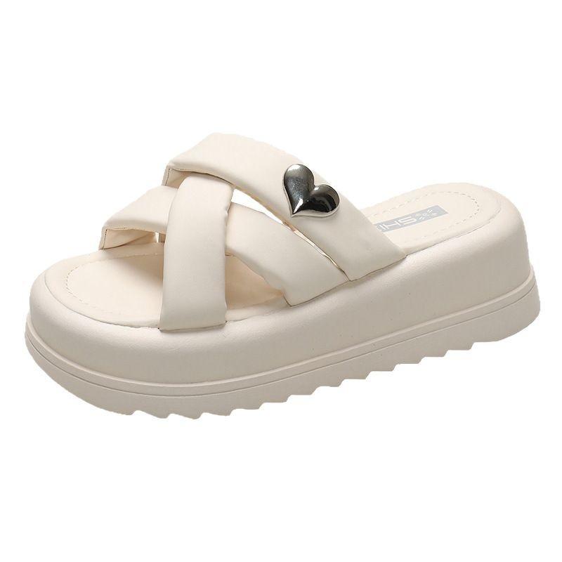 Мокасины-тапочки с толстой подошвой, женские наружные туфли с мягкой подошвой, пляжные туфли, повседневные сандалии, тапочки