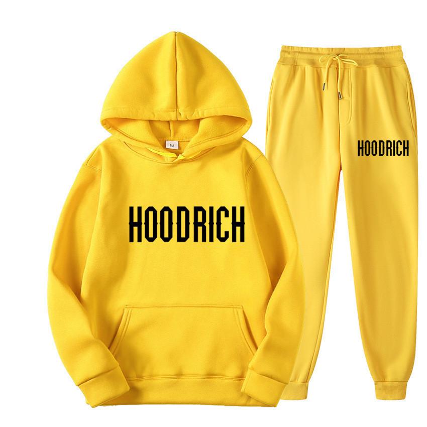 Men's HOODRICH Letter Print Casual Hoodie Sweatshirt Set - Sportswear