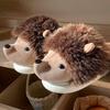 Fashion New Fuzzy Hedgehog Mules Slippers Woman Winter Warm Home Shoes Ladies Cozy Carton Animal Slipper Female Fluffy Slides Plush Shoe