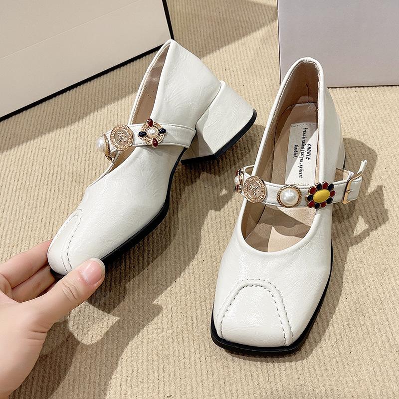 Мода Горячие Продажи 2025 Обувь Женская Плоская Обувь С Мелким Вырезом Осень Круглый Носок Лоферы Балетки Новая Осенняя Черная Ретро Обувь Zapatos De Mujer