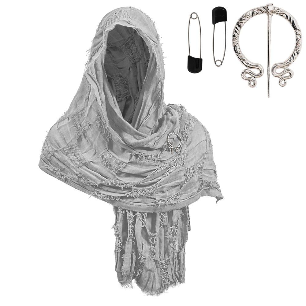 Popular Medieval Style Medieval Cloak With Viking Brooch Beggar Style Hooded Shawl Scarf Scarf Cape Pop Culture Events