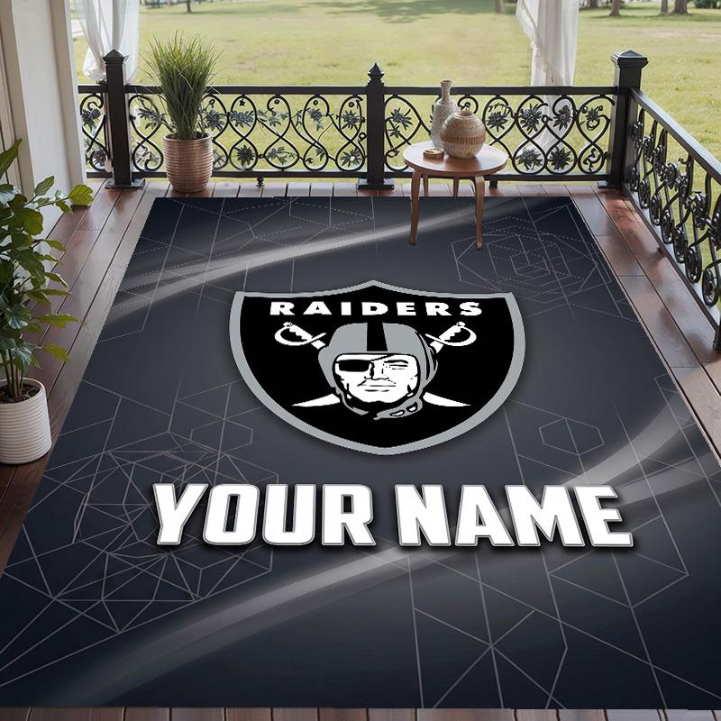 Custom Text Printed Rug Las Vegas Raiders Non Slip Floor Carpet For Home Room Decor