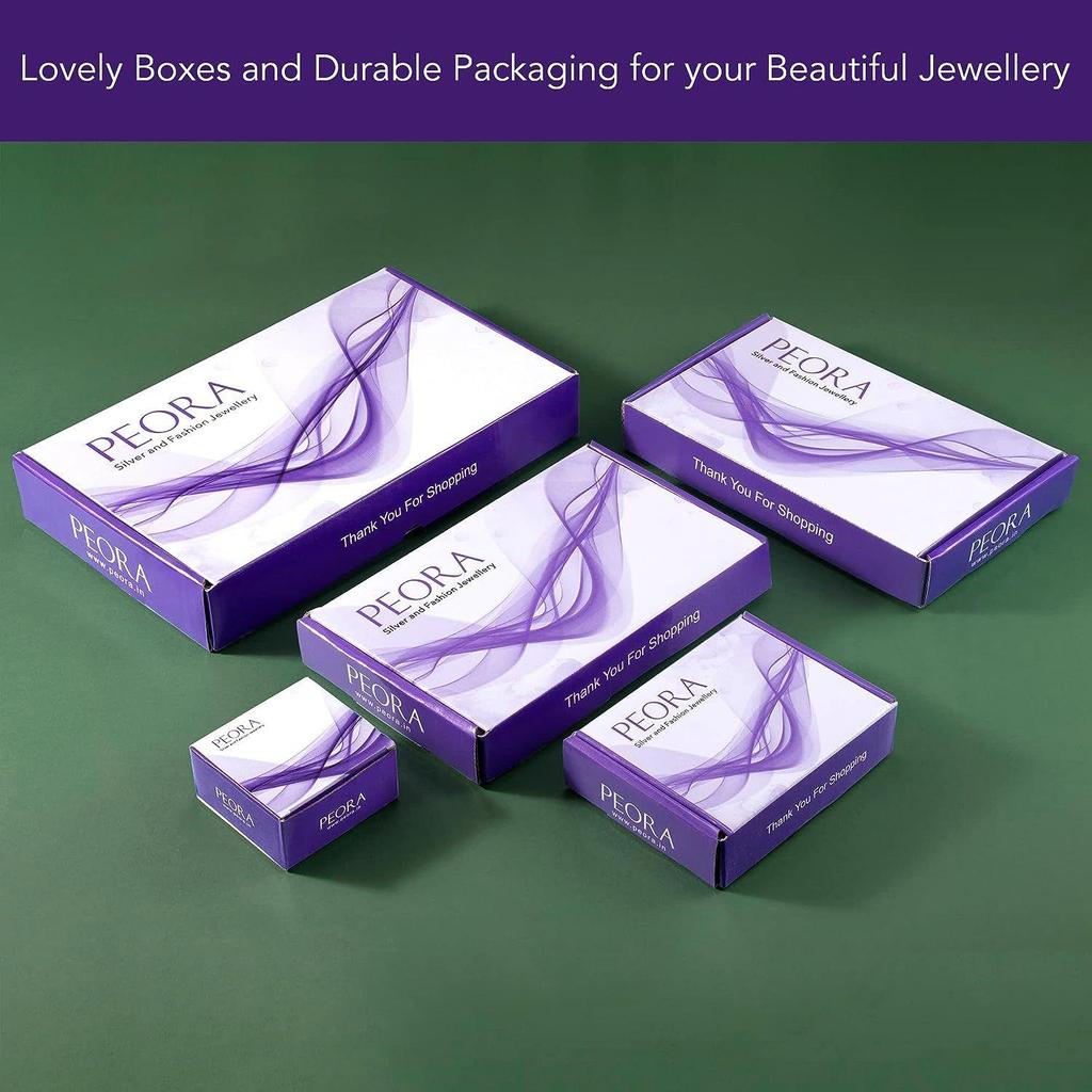 Peora Silver Cubic Zircon Pendant & Earrings Jewellery Set for Women & Girls