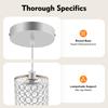 3PCS Silver Modern Crystal Ceiling Light Fixture, E12 Dimmable 40W with Adjustable Wire & Glass Shades, Easy Install for Home