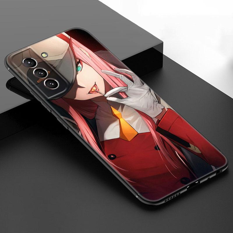 Аниме Зеро Два Милый Черный Силиконовый Чехол для Телефона для Samsung Galaxy S23 S21 S20 FE S24 S22 Ultra S10E S10 S9 S8 Plus