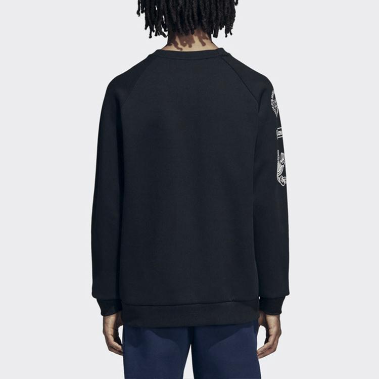 adidas Толстовка Originals Graphic Crew с логотипом-трилистником, мужская толстовка черного цвета DP8576