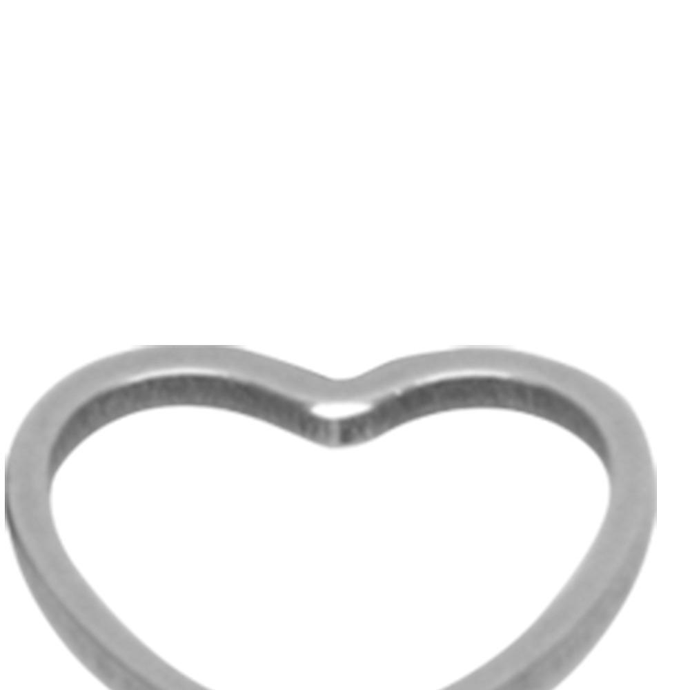 30pcs Silver Hollow Heart‑Shaped Pendants Stainless Steel Open Frame Pendants  Small Size