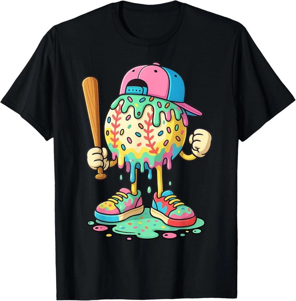 Baseball Drip for Boys Ice Cream Drip Baseball Sport Gift Unisex T-Shirt