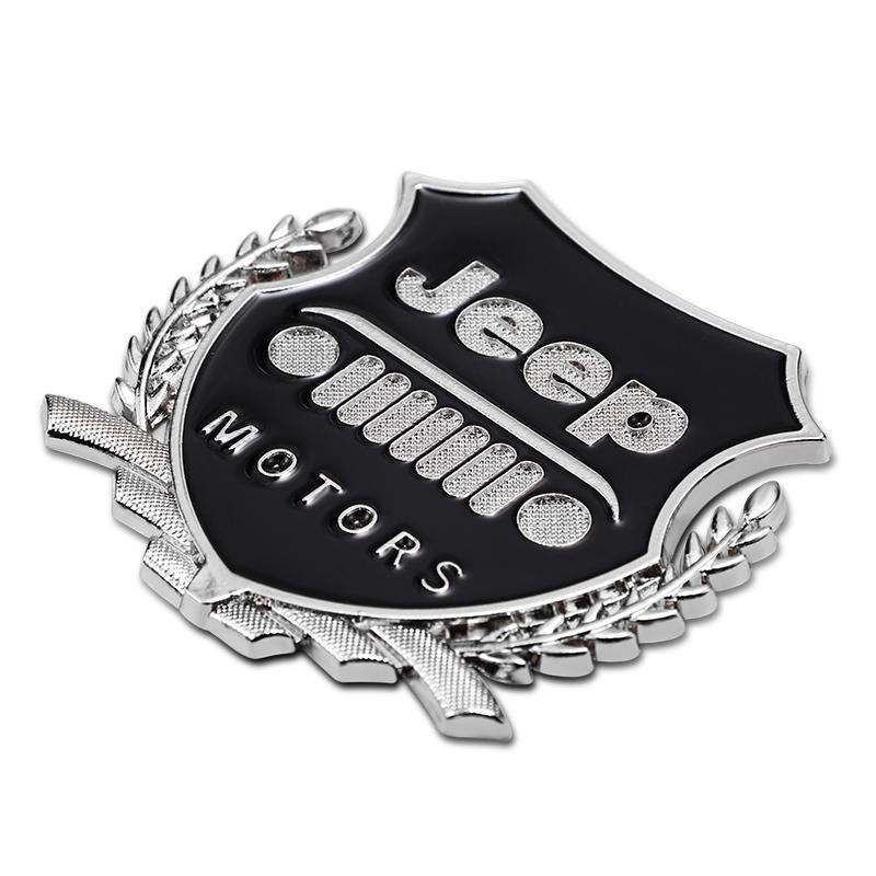 2Pcs Metal Emblem Sticker Car Badge Decoration Decals For Jeep Wrangler Rubicon Renegade Compass Grand Cherokee Patriot Liberty