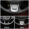 Для Volvo XC40 Кнопка переключения на рулевом колесе Рамка Крышка Отделка из углеродного волокна Цвет Серебристый ABS