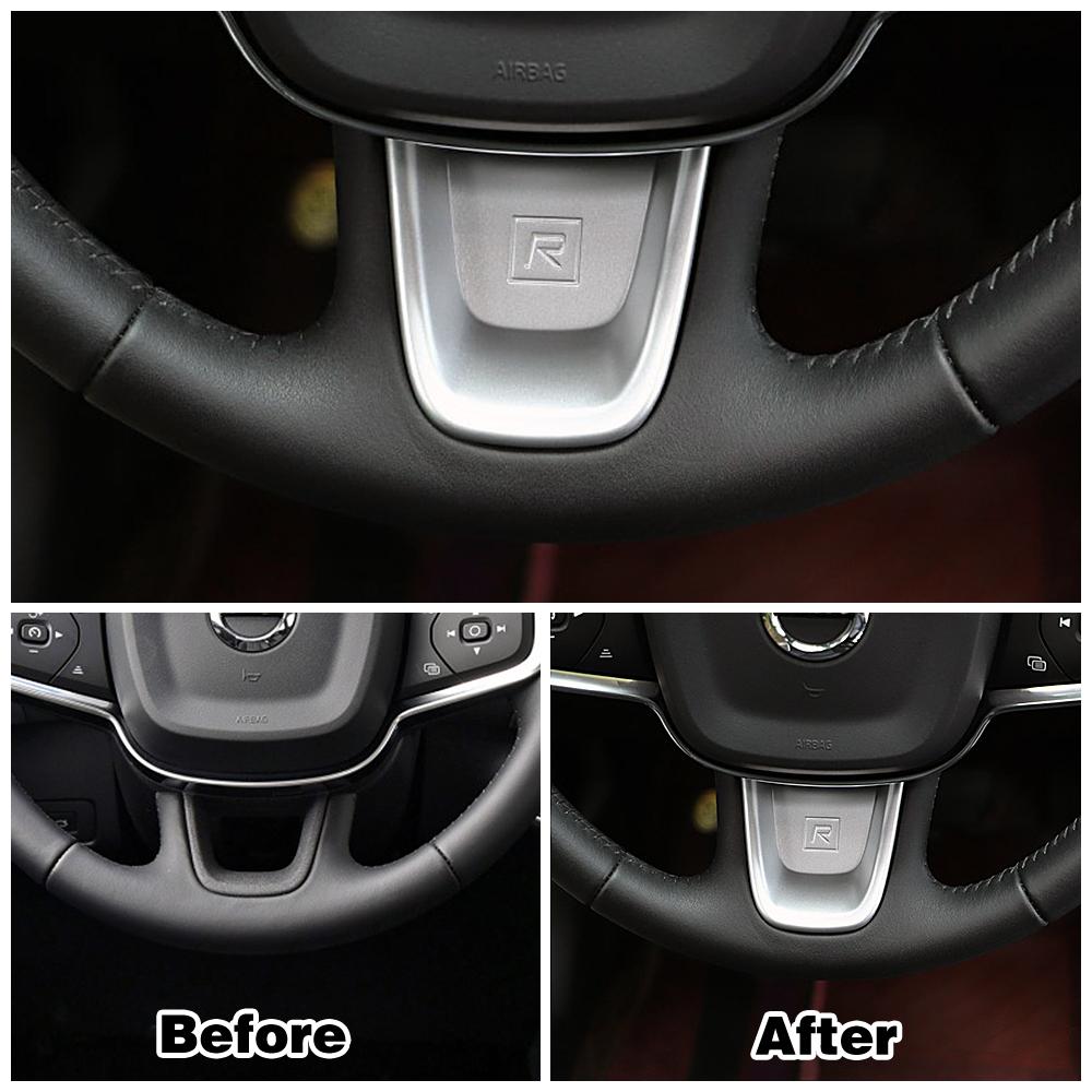 Для Volvo XC40 Кнопка переключения на рулевом колесе Рамка Крышка Отделка из углеродного волокна Цвет Серебристый ABS