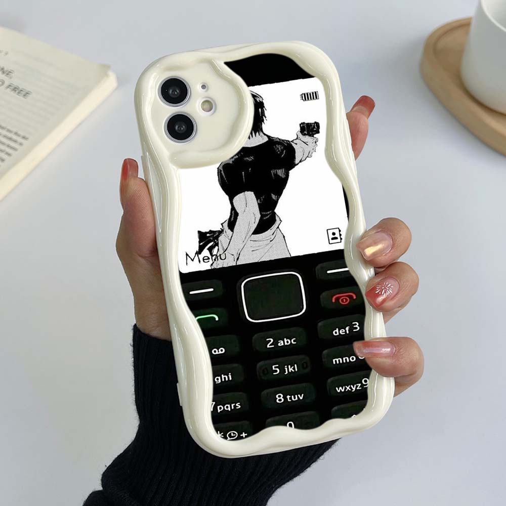 Samsung Galaxy A13 A14 A54 Xiaomi Poco X5 Redmi 13C 12C 10C Чехлы для Huawei Honor 90 Lite A46 Забавный дизайн кнопок в стиле ретро с эксклюзивным кремовым узором Мягкий чехол