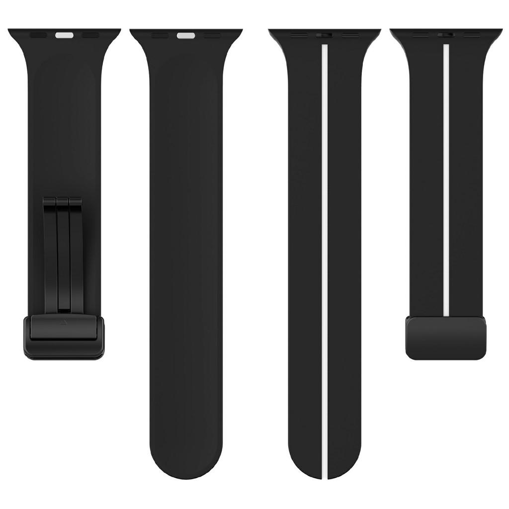 KALEBOL Magnetic Silicone Strap for Apple Watch Series 10 Ultra 9 8 7 SE 6 5 4 3 2 1 46mm 49mm 45mm 44mm 42mm Stripe Watch Band