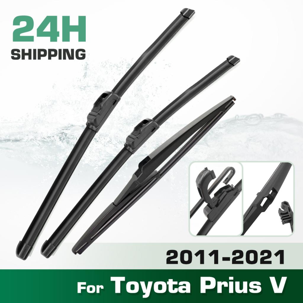 For Toyota Prius V 2011-2021 2012 2013 2014 2015 Wiper Front&Rear Wiper Blades Windshield Windscreen Window Brushes 26"+19"+11