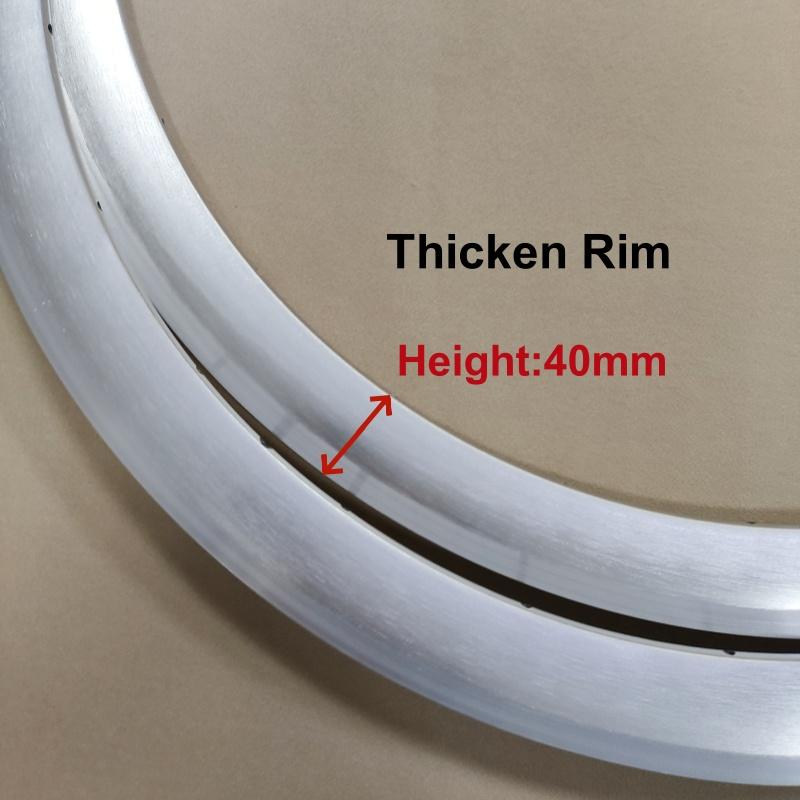 1Pc/2 Pcs 700C Road Bicycle Rim Double Layer Aluminum Alloy 40MM Height Fat Ring 20/24 Hole Silver Can Be Customized