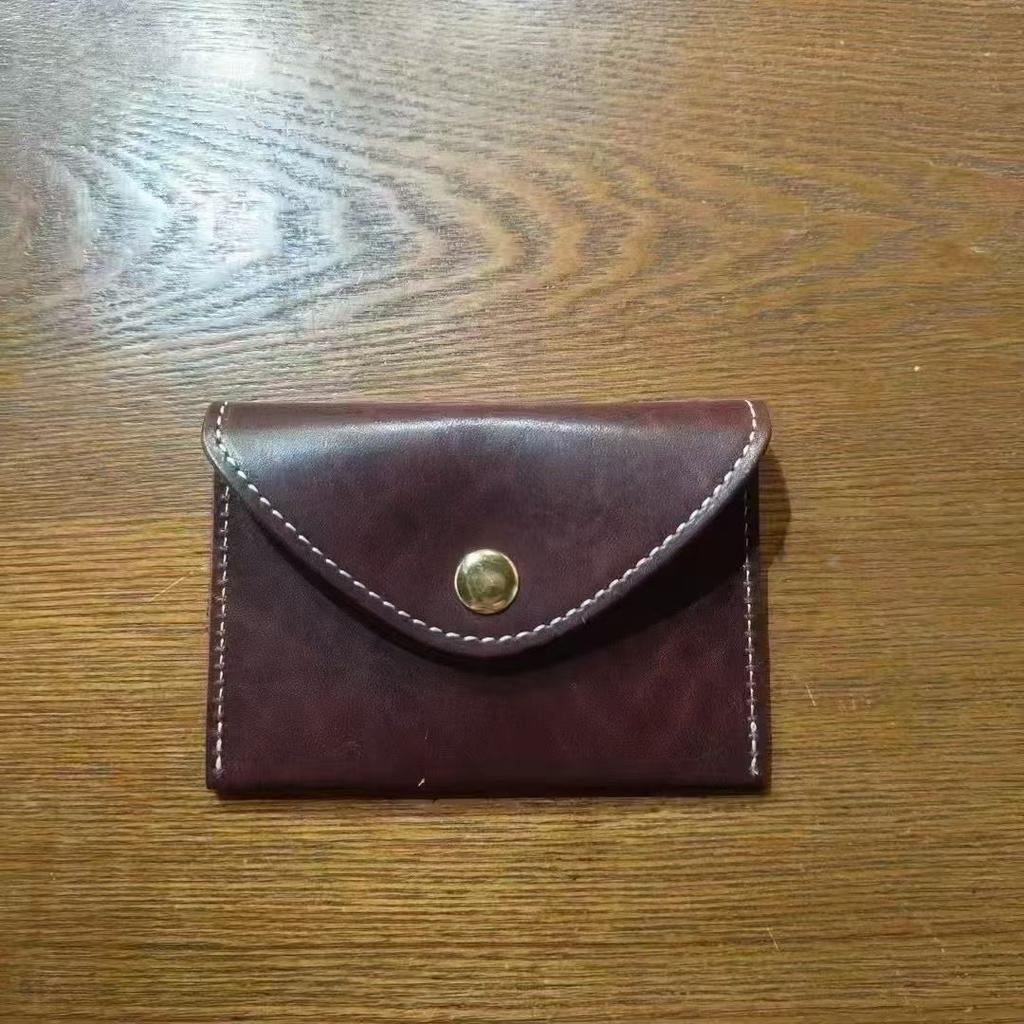 Mendy Card Holder Mini Coin Purse for Women and Men Designer Vintage Genuine Leather Snap Closure Small Pouch for Daily Use