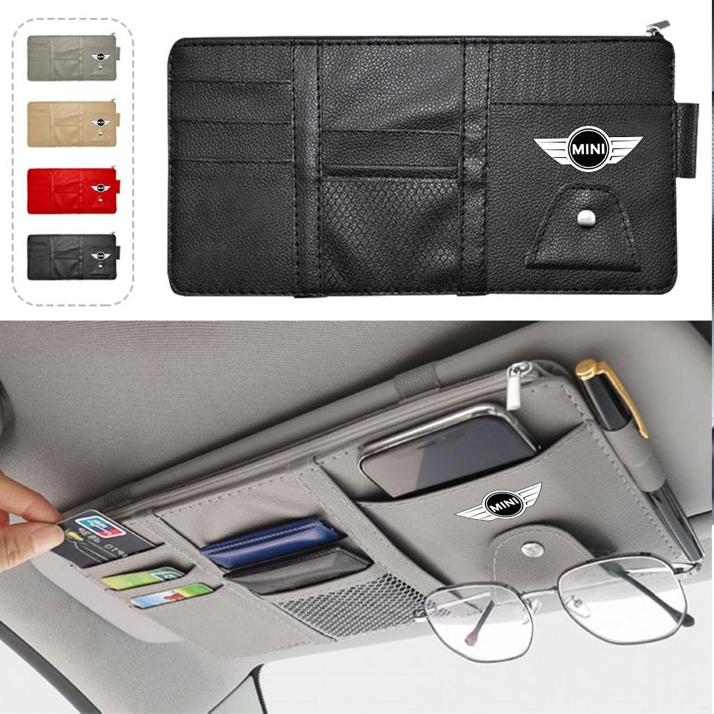 For MINI Cooper S JCW WORKS R55 R56 F55 F56 R57 R58 R59 R60 R50 Car Sun Visor Storage Case Clip Organizer Interior Accessories zbfhp66