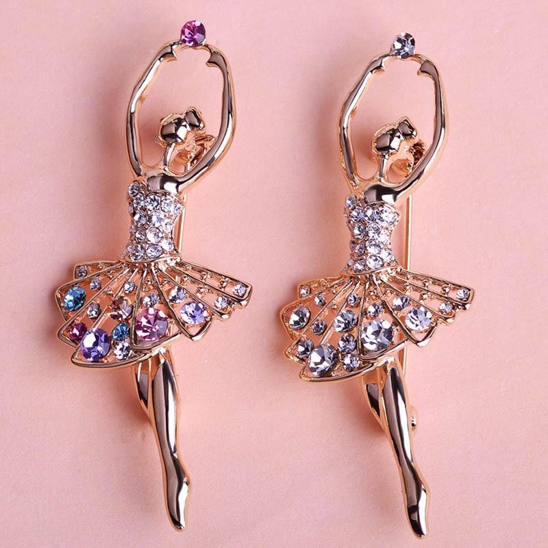 Blucome Dance Girl Brooch Hijab Pins Brooches for Women Dress