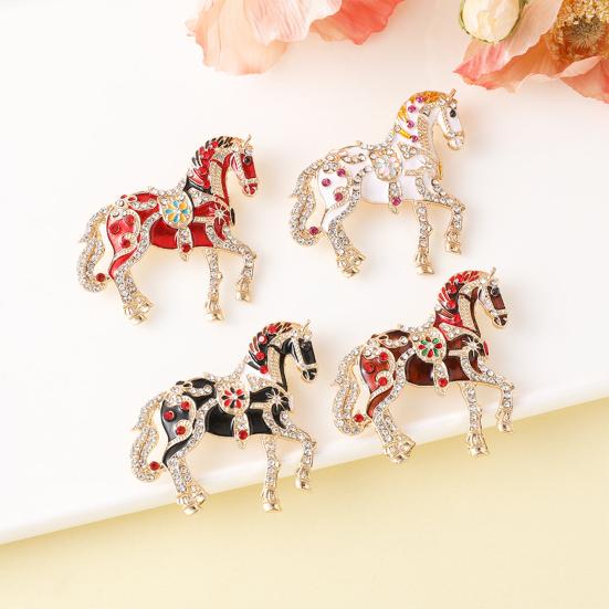 Rhinestone Horse Ornament Elegant Christmas Tree Decoration with Keychain 2D Acrylic Hanging Decor Equestrian Gift for Horse Lovers