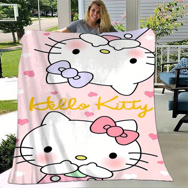 1pc. Hello Kitty Cute Cartoon Blanket - Perfect for Home, Office, Outdoor Use, Gift Idea, Suitable for Al