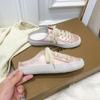 Little White Shoes Women's Summer Niche Design Shoes Satin Silk Versatile Casual Half Drag One Pedal Lazy Shoes
