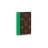 Карманный органайзер Серия Monogram Canvas Дизайн Color Block Кошелек из покрытого холста и кожи Мужской кошелек Коричневый Мятно-зеленый M81536