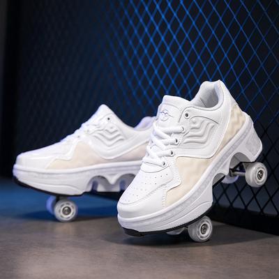 Новые оригинальные кроссовки Runaway Shoes с четырьмя колесами, доступные роликовые коньки для мальчиков, черные кроссовки Technology для девочек, высококачественные коньки