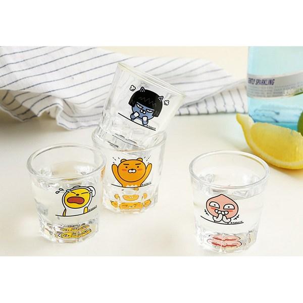 Kakao Friends Joy, Joy, Joy, Набор стаканов для соджу, 4 шт., разноцветные, 1 комплект, лучший персонаж Кореи