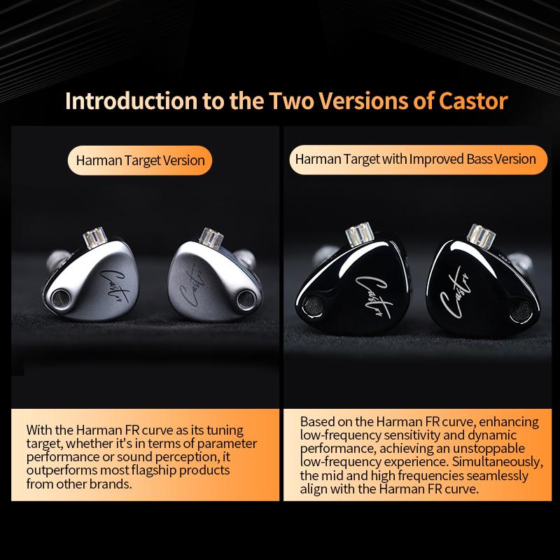 KZ Castor in Ear HiFi Earphone 2 Dynamic High-end Tunable Earphones Monitor Headphone Cancelling Earbuds HIFI Bass Headsets
