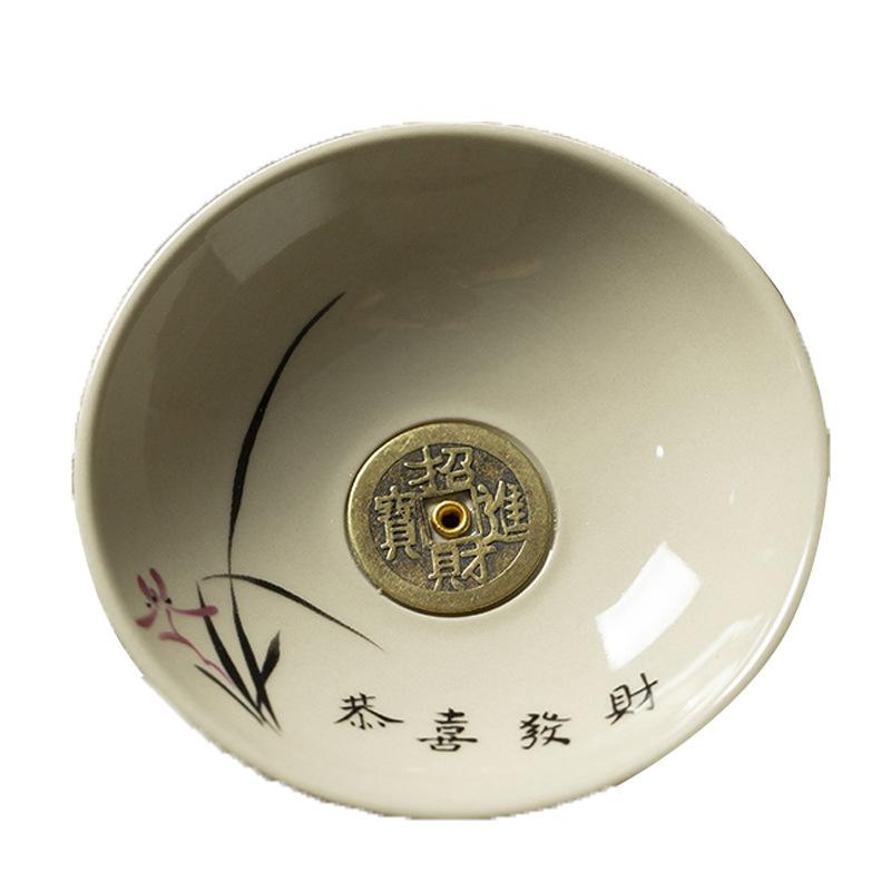 Творческая керамическая курильница для благовоний Бытовая тарелка из агарового дерева и сандалового дерева Курительная вставка для благовоний в чайной комнате