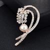 Brooch High-End Niche Silk Scarf Buckle Alloy Diamond Coat Pearl Corsage Pin Accessories