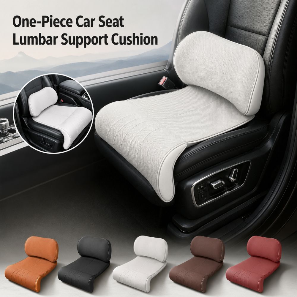 Breathable Integrated Lumbar Leg Support Mat Leather Extended Seat Cushion  Vehicle Universal