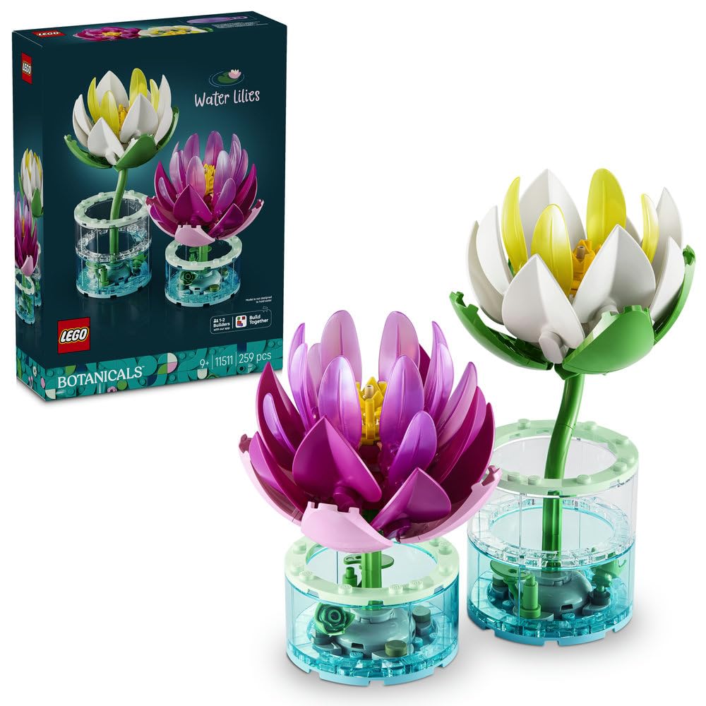 Игрушка LEGO Водяная лилия из серии «Ботаническая» - Подарок на день рождения, Конструктор, для девочек и мальчиков, Возраст 9, 10, 11 лет, Ученики начальной школы, Цветочный букет, Искусство