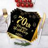 20 шт. Салфетки на 30-й, 40-й, 50-й, 60-й День Рождения Черно-Золотые Салфетки на Годовщину 'За 50 Лет!' Одноразовые Party Napkins