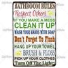 [MyPlate] Bathroom Rules Vintage Metal Sign Plaque Toilets Tin Sign Wall Decor For Pub Club Man Cave Bar Decoration Tin Plates