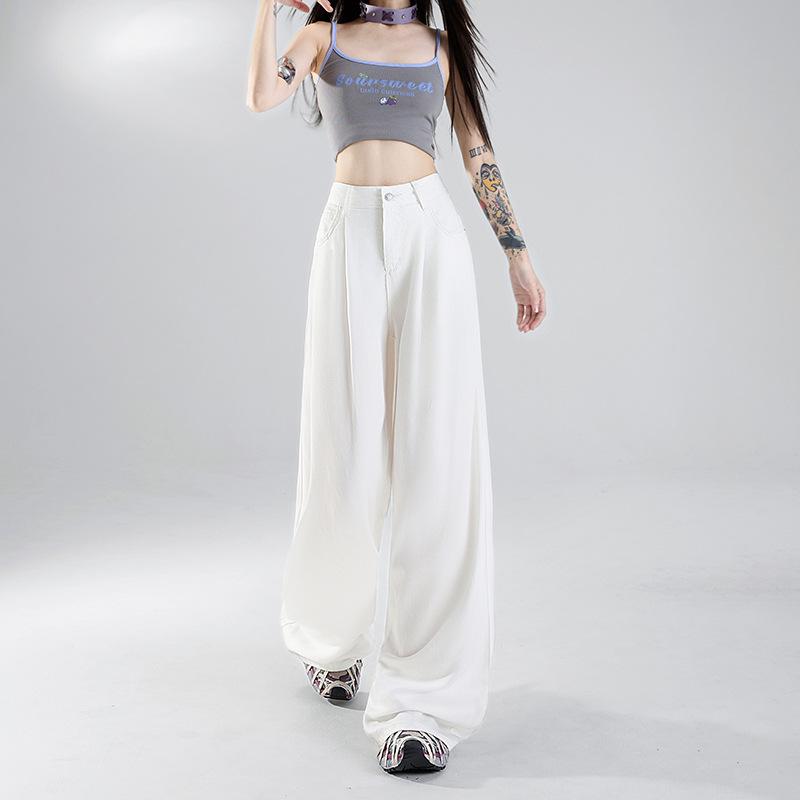 Теннисные джинсы Женские летние широкие брюки Женские летние с высокой талией Свободные широкие джинсы Женские брюки Женские узкие