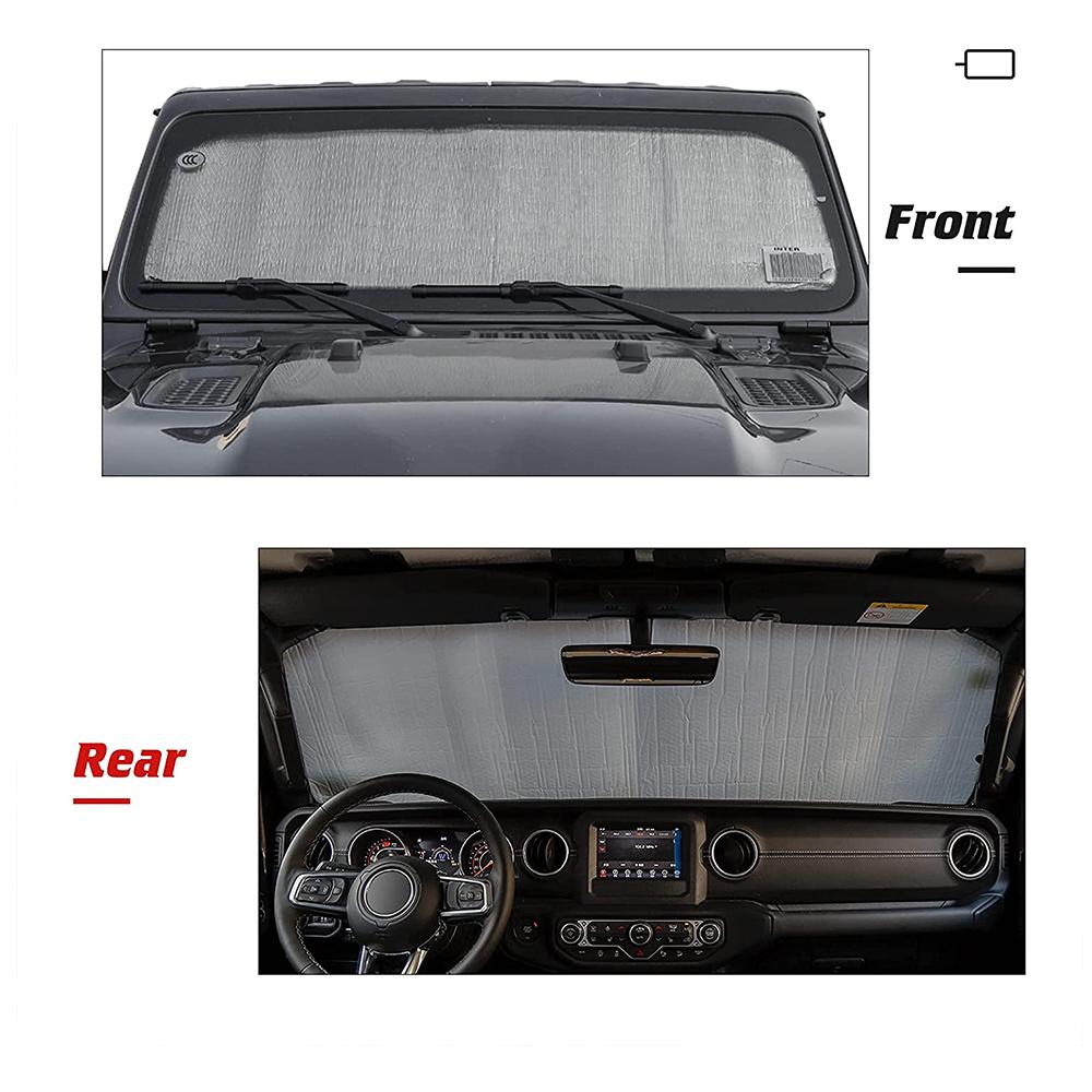 Солнцезащитный козырек на лобовое стекло для Jeep Wrangler TJ JK JKU 1997-2018 JL JLU 2018-2024+ Gladiator JT 2020-2024+ Солнцезащитные козырьки Теплозащитный экран