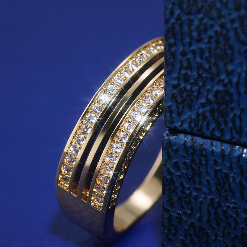 Новое современное круглое кольцо, модное золотого цвета, значимое подарочное кольцо для коктейльной вечеринки в стиле панк с микроасфальтированным покрытием, модные аксессуары