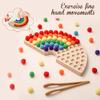 Montessori Toys  Rainbow Board Clamp Ball Toy  Wooden Baby Toy  Hand and Foot Coordination Toy  Baby Tolor Recognition Toy  Gift