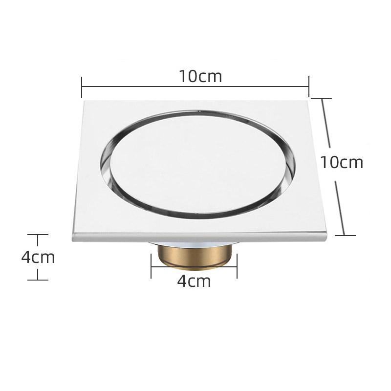 Black Brass 10 X 10 Cm Shower Floor Drain Washroom Bathroom Invisible Drain Cover Square Waste Floor Drain