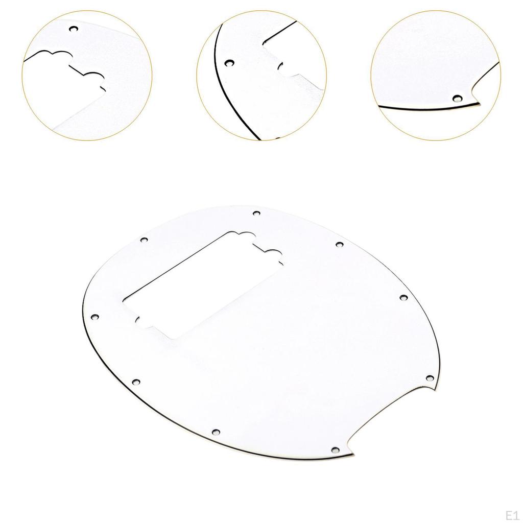 Накладка пикгарда для бас-гитары 9 отверстий Аксессуар для инструмента 4-струнные бас-гитары Пик Белый