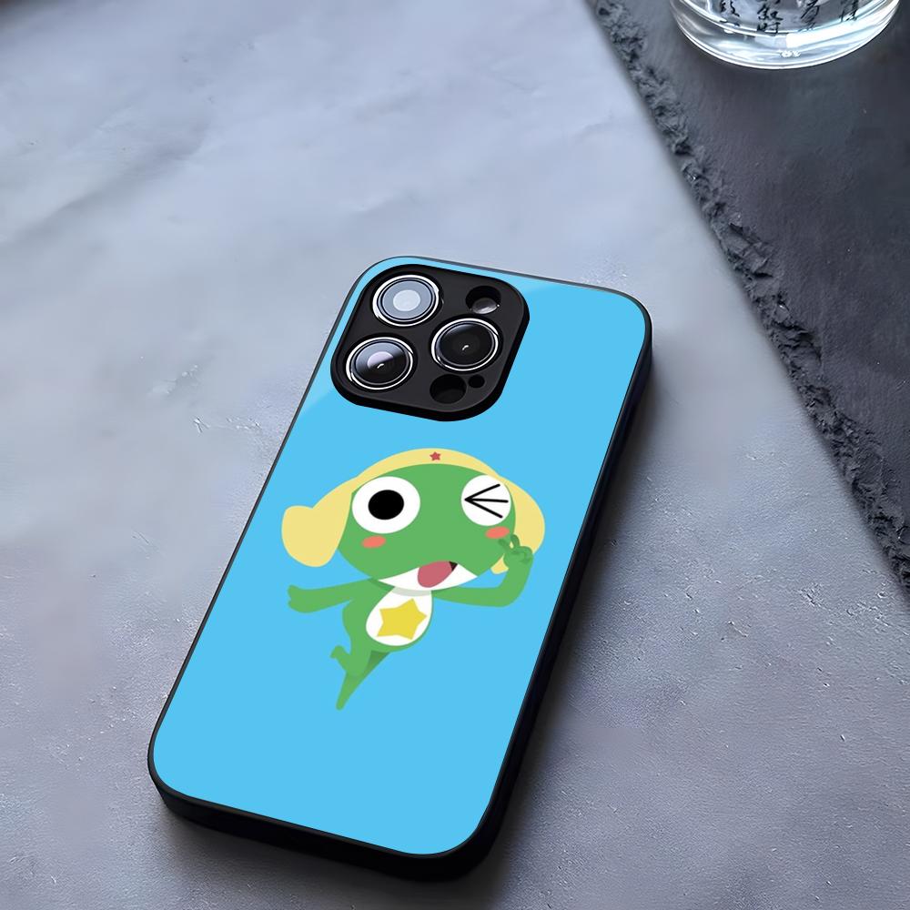 Мультяшный чехол-лягушонок Keroro Gunsou из закаленного стекла для IPhone 17 13 14 16 12 15 11 Pro Max Plus Mini X XR SE2020 Coque