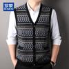 ROMON Men's 100% Pure Cashmere V-Neck Knitted Vest Cardigan