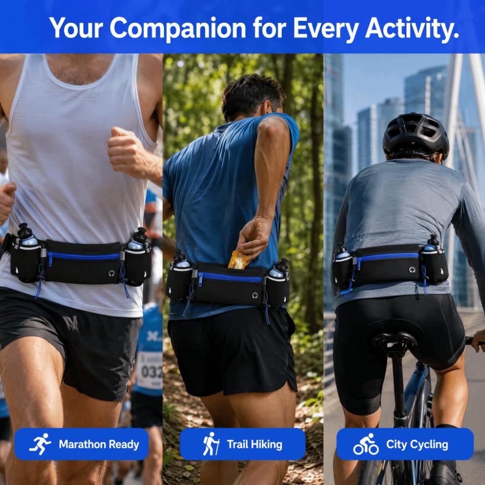3pcs Lightweight Waist Bag Waterproof Jogging Bag Lightweight Marathon Bag For Running