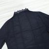 European Style Women's Sexy Round Neck Long Sleeve Mesh See-Through Cropped Top, 2026 Collection.