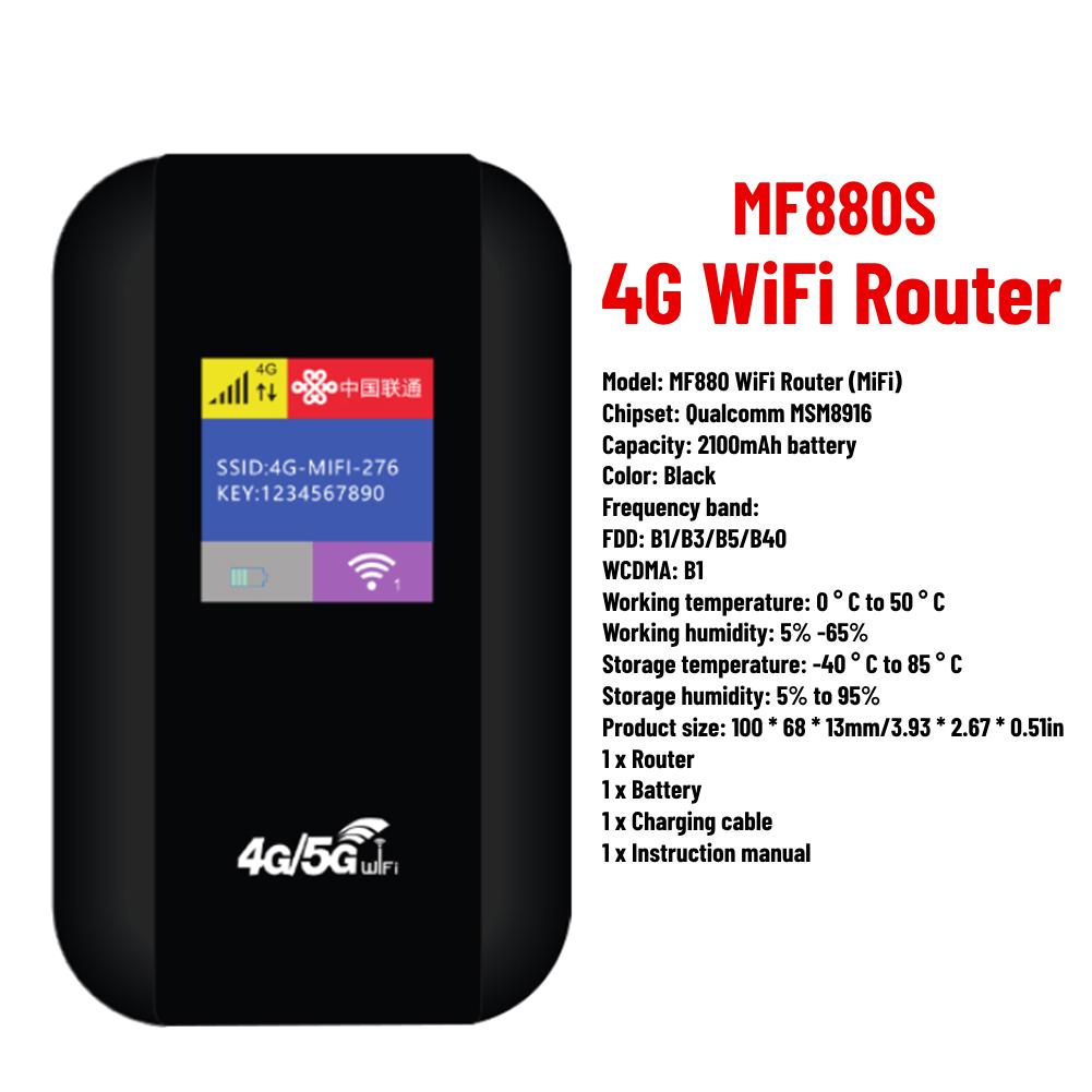 MF880S 4G LTE WiFi Роутер Портативная Мобильная Точка Доступа 2100 мАч 150 Мбит/с Беспроводной Роутер со Слотом для SIM-карты Репитер для Улицы Дома