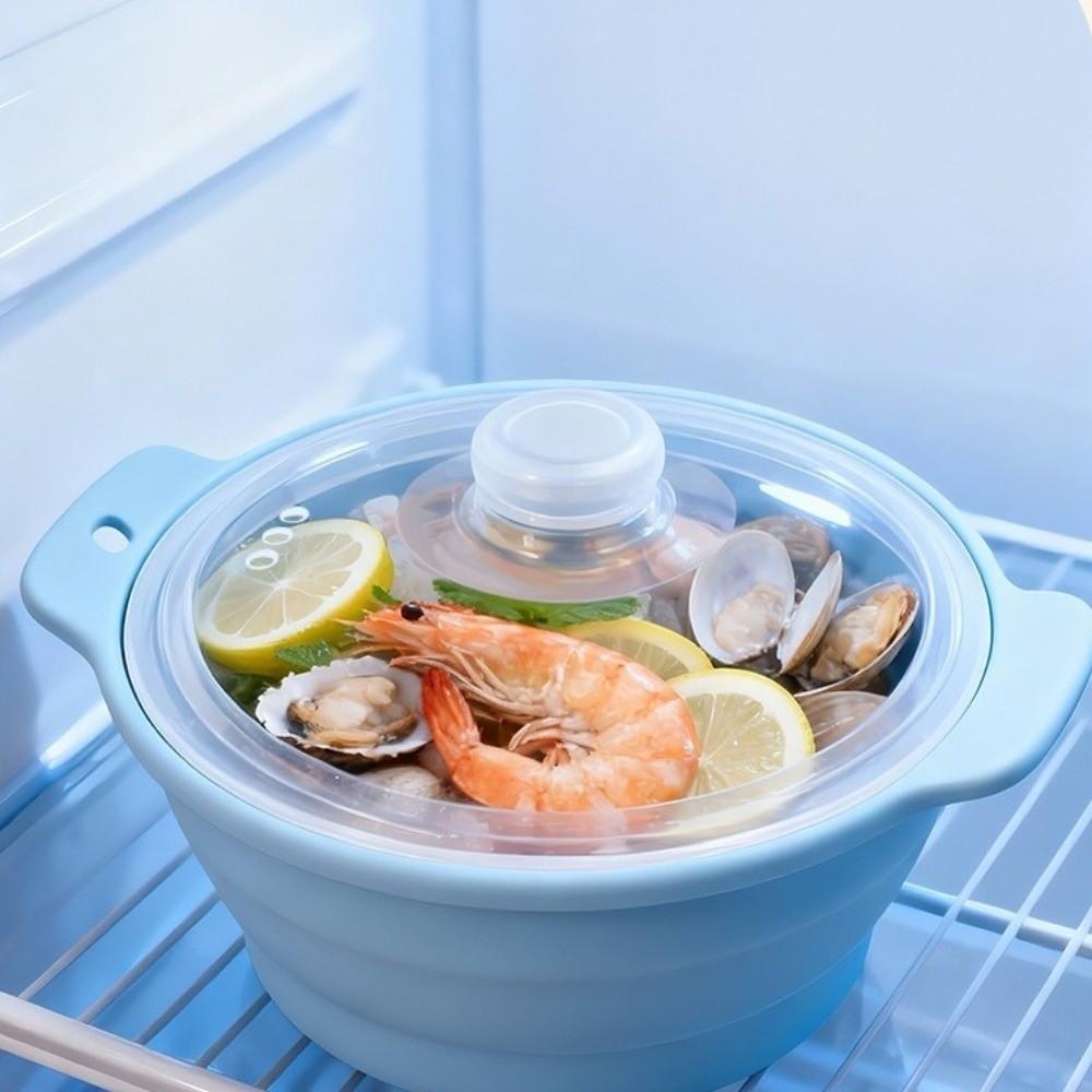 Heat-resistant Silicone Steamer Foldable Microwave Steamer Bowl Steamed Vegetable